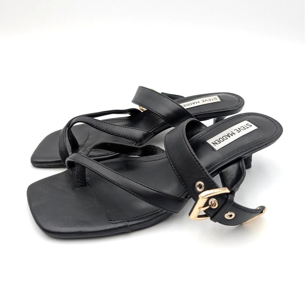 Steve Madden Jamesy Slide Sandals Open Toe Women's Black Size US7.5M EU38